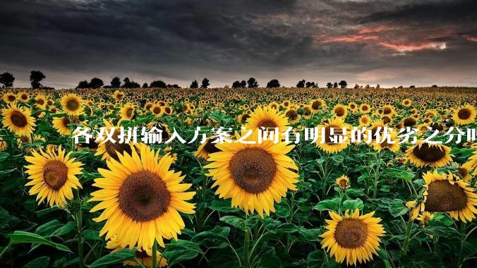 各双拼输入方案之间有明显的优劣之分吗？